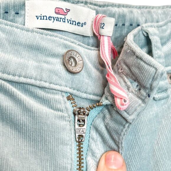 NEW! Vineyard Vines Girls Light Blue / Slate Ribbed Corduroy Flare Pants Size 12 - Picture 3 of 6